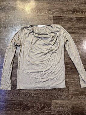 Mod Ref Light Taupe Cowl-Neck Long Sleeve Top